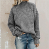 Pull en tricot épais - élégant sweater à col roulé pour femmes