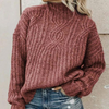 Pull en tricot épais - élégant sweater à col roulé pour femmes