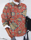 Pull en tricot floral - sweat-texturé pour femme