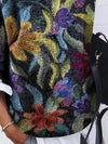 Pull en tricot floral - sweat-texturé pour femme