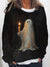 Pull halloween fantôme - sweat noir artistique pour femmes