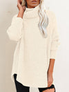 Pull oversize à col roulé - haut tricoté décontracté