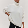 Pull oversize à col roulé - tricot doux pour l'automne