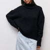 Pull oversize à col roulé - tricot doux pour l'automne