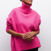 Pull oversize à col roulé - tricot doux pour l'automne