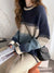 Pull oversize à rayures - tricot élégant pour dames en bleu
