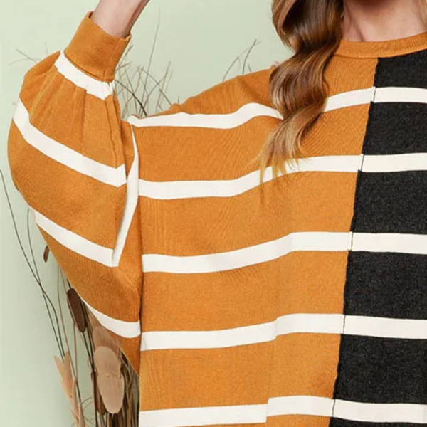 Pull oversized à rayures multicolores - élégant pull pour femmes