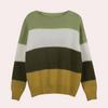 Pull rayé - top tricoté élégant pour femmes avec design à blocs de couleurs