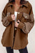 Pull surdimensionné marron - chemise tendance pour femmes avec accents aux coudes et détails de couture