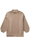 Pull surdimensionné tricoté - sweat élégant pour femmes avec manches bouffantes