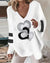 Pull v-cou - pull blanc élégant pour femmes avec embellissements en forme de cœur