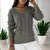 Pull en tricot pour femmes - top v-cou en câble sophistiqué