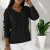 Pull en tricot pour femmes - top v-cou en câble sophistiqué