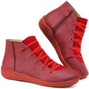 Bottines femme - tendance décontractée à lacets et fermeture éclair, marron - pour le quotidien
