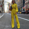 Combinaison élégante pour femme à manches longues et col montant - tenue polyvalente pour les occasions décontractées ou formelles