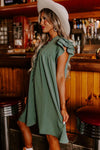 Robe à manches volantées - vert brume intemporelle pour toutes les occasions