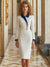 Robe blanche - élégante robe midi à col pour femmes
