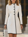 Robe chemise ajustée - manteau classique mi-long élégant pour femmes
