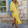 Robe chemise - robe en lin élégante pour femmes avec poches