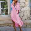 Robe chemise - robe en lin élégante pour femmes avec poches