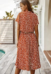 Robe chemise - robe midi décontractée avec ceinture