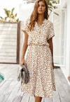 Robe chemise - robe midi décontractée avec ceinture