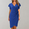 Robe croisée - robe sophistiquée avec des manches volantées