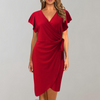 Robe croisée - robe sophistiquée avec des manches volantées