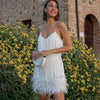 Robe de cocktail - robe élégante avec franges et plumes
