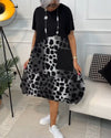 Robe décontractée - élégante robe noire et grise avec poches pour femmes
