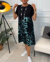 Robe décontractée - élégante robe noire et grise avec poches pour femmes