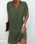 Robe décontractée - élégante robe pour femmes avec un chic col en v et des manches fendues
