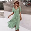 Robe d'été florale - chic robe midi à boutons pour femmes
