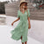 Robe d'été florale - chic robe midi à boutons pour femmes