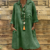 Robe en lin - robe chemise féminine au tombé décontracté avec poches