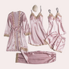 Robe en satin - loungewear élégante pour dames avec détails en dentelle
