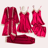 Robe en satin - loungewear élégante pour dames avec détails en dentelle