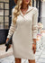 Robe en tricot côtelé - élégante robe à col boutonné pour femmes