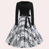 Robe évasée - robe raffinée à manches longues avec pois