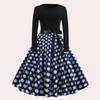 Robe évasée - robe raffinée à manches longues avec pois