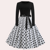 Robe évasée - robe raffinée à manches longues avec pois