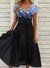 Robe fleurie pour femmes - délicate robe midi d'été avec jupe fluide