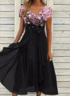 Robe fleurie pour femmes - délicate robe midi d'été avec jupe fluide