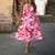 Robe maxi florale - élégante robe longue femme avec taille froncée