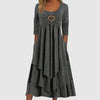 Robe longue à volants - robe décontractée tendance avec poches