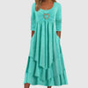Robe longue à volants - robe décontractée tendance avec poches