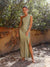 Robe maxi asymétrique pour femmes en vert élégant - tenue sophistiquée pour vos soirées