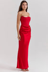 Robe maxi corset sans bretelles - élégante robe de soirée pour les femmes