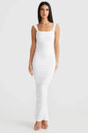 Robe maxi dos nu froncée - élégante robe de soirée pour femmes