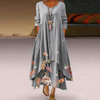 Robe maxi - élégante robe pour femmes avec poches et broderies florales